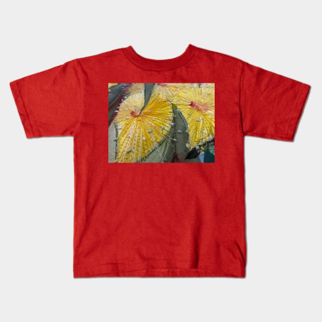 Sunshine Yellow Gum Flowers Kids T-Shirt by leahgay